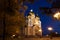 Ortodox cathedral in Khabarovsk, Russia in the night