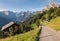 Ortstock peak above Braunwald village and Linth valley in the Glarus Alps