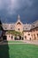 ORVAL, BELGIUM - MAY, 2018: Entrance of famous Orval Abbey in Belgian.