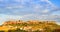 Orvieto medieval town and Duomo cathedral church aerial view. It