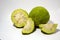 Osage Oranges isolated on white backround. Ð¡ut in half.