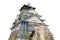 Osaka castle isolated white background with clipping path