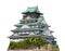 Osaka castle isolated white background with clipping path