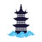 Osaka castle japanese architecture with clouds