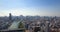 Osaka City River And Skyline Cityscape Backwards Reveal Aerial Shot
