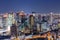 Osaka downtown skyline from Umeda sky building at night