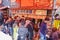 Osaka, Japan - 4 Mar 2018 - Tourists and local people in the line, waited to buy famous Takoyaki, Japanese octopus ball meat