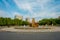 OSAKA, JAPAN - JULY 18, 2017: Beautiful fountain in a beautiful sunny day in Osaka Castle Park