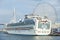 Osaka japan - november8,2018 : princes cruises luxuri cruising ship approach on port of tempozan osaka