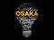 Osaka light bulb word cloud, travel concept