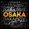 Osaka wallpaper word cloud, travel concept