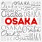 Osaka wallpaper word cloud, travel concept background