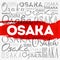 Osaka wallpaper word cloud, travel concept background