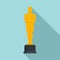 Oscar statue icon, flat style