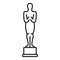 Oscar statue icon, outline style