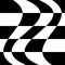 Oscillation, ripple, squeeze warp. Curve, camber element. Wavy, waving distortion on checkered, chequered, chess board pattern.