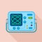 Oscilloscope icon, flat style