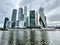 Oscow, Russia, June, 30, 2021. Moscow-City International Business Center in cloudy weather in summer