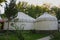 Osh, Kyrgyzstan: Traditional Kyrgyzstan Yurts at Sulayman Mountain Too Public Park