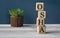OSHA - acronym on wooden cubes on the background of a cactus