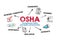 OSHA, Occupational Safety and Health Administration concept. Chart with keywords