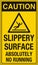 OSHA Safety Sign Marking Label Pictogram Standards Caution Slippery Surface Portrait with Symbol Pictogram