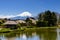 Oshino Hakkai heritage village with mount Fuji