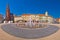 Osijek main square and cathedral panoramic view