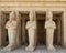 Osiride statues of Hatshepsut on the upper terrace of the Mortuary Temple of Hatshepsut near Luxor, Egypt.