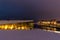 The Oslo building of the Oslo Theater building during winter is covered with snow