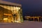 The Oslo building of the Oslo Theater building during winter is covered with snow