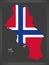 Oslo map of Norway with Norwegian national flag illustration