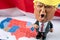 Oslo, Norway - 02.12.2020: Donald J. Trump toy collectible figure pointing finger and shouting.