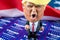 Oslo, Norway - 02.12.2020: Donald J. Trump toy collectible figure pointing finger and shouting.