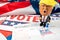 Oslo, Norway - 02.12.2020: Donald J. Trump toy collectible figure pointing finger and shouting.