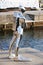 OSLO, NORWAY, 27 FEBRUARY 2023: Contemporary sculpture of a diver in Oslo harbour, Norway, Europe