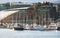 OSLO, NORWAY, 29 FEBRUARY, 2023: Scenic view of Oslo harbour near Aker Brygge neighbourhood, Norway, Europe