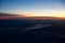 OSLO, NORWAY - JAN 21st, 2017: View off the sunrise, norway during winter from inside the plane during my Lufthansa