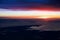 OSLO, NORWAY - JAN 21st, 2017: View off the sunrise, norway during winter from inside the plane during my Lufthansa