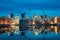 Oslo, Norway. Night View Embankment And Residential Multi-storey House In Gamle Oslo District. Summer Evening