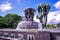 OSLO, NORWAY: Sculpture statues and the fountain in Vigeland Sculpture Park in Oslo, Norway