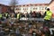 Oslo, Norway â€“ October 21, 2018: Flea market in school yard.