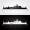 Oslo skyline and landmarks silhouette