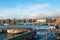 Oslo skyline with port in winter, Norway