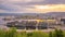 Oslo waterfront downtown city skyline cityscape in Norway at sunset