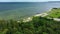 Oslonino sea aerial view. Polish beach by the sea. Beautiful drone view