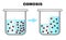 Osmosis process. Solvent passing through semipermeable membrane