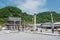 Osorezan Bodaiji Temple in Mutsu, Aomori, Japan. founded in 862 AD by the famed monk Ennin, a famous