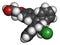 Ospemifene dyspareunia drug molecule. Used to treat pain during sexual intercourse dyspareunia.