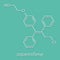 Ospemifene dyspareunia drug molecule. Used to treat pain during sexual intercourse dyspareunia. Skeletal formula.